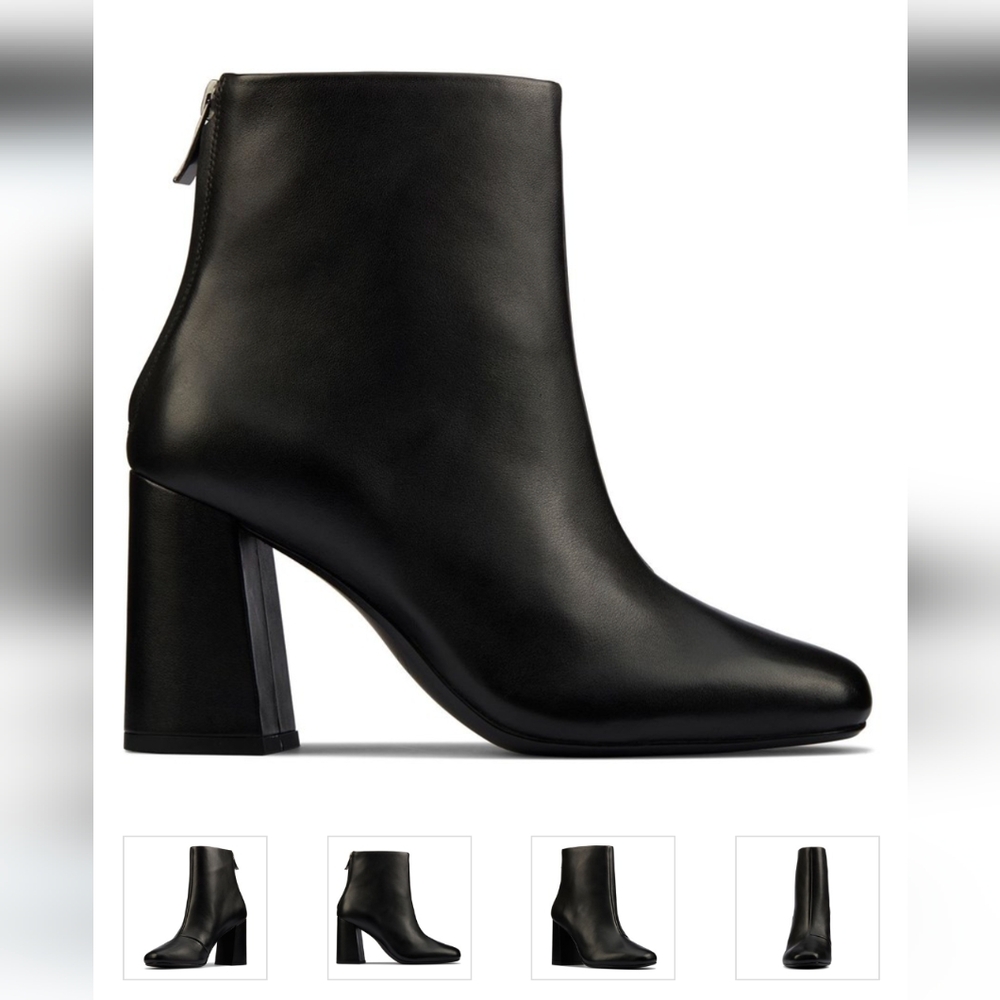 Clarks Sheer85 Zip Leather Boots